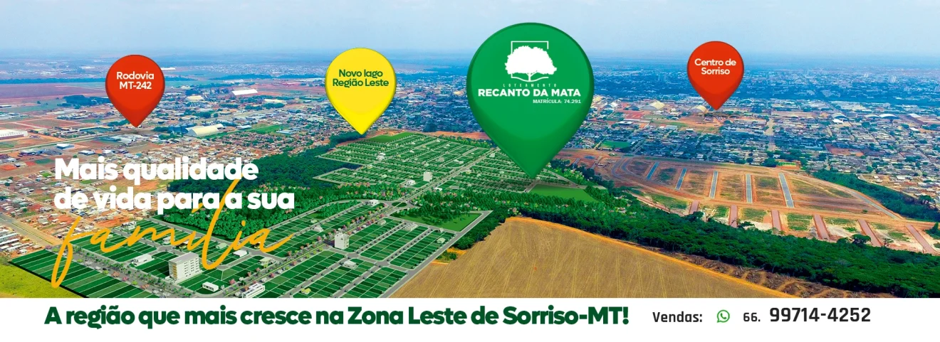 Vista aérea do Recanto da Mata